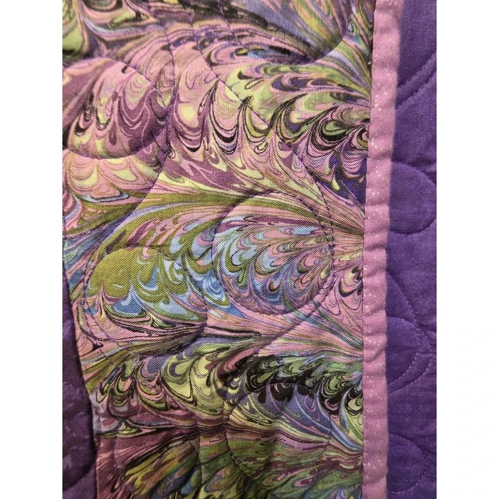 Handmade Purple bed quilt 71